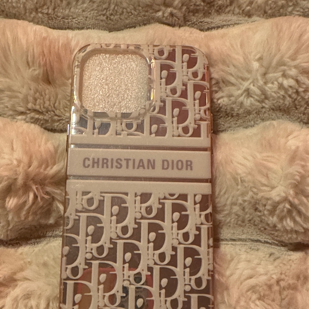 Dior Monogram Silver & White Phone Case - iPhone 15 Pro Max